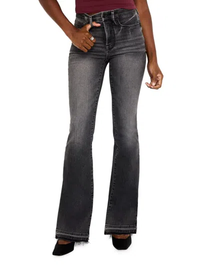 Good American Women's Good Flare Released Hem Jeans In Black