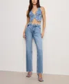 GOOD AMERICAN WOMEN'S GOOD ICON STUDDED STRAIGHT-LEG JEANS
