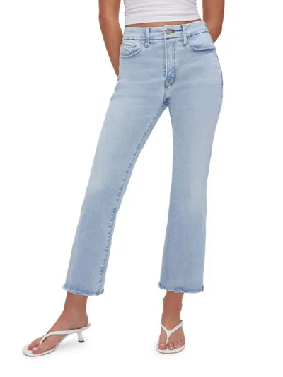 Good American Women's Good Legs Cropped Mini Boot-cut Jeans