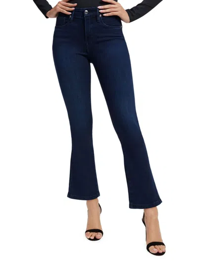 Good American Women's Good Legs Flared Crop Jeans In Blue