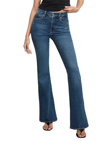 Good American Good Legs Soft Touch Mid Rise Flare Jeans In Indigo1211 In Blue