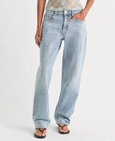 Good American Women's Good Petite 90's Mid-rise Straight-leg Jeans In Blue