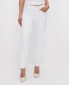 Good American Women's Good Petite Straight Raw Hem Jeans In White