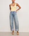 Good American Womens Good Standard Barrel Wide-leg Denim Jeans Indigo890 In Indigo890