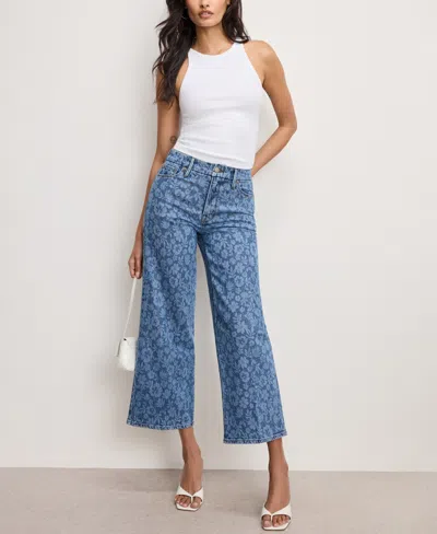 Good American Women's Good Waist Cropped Palazzo Jeans