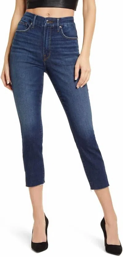 Good American Women's Good Waist Denim Skinny Fit Cropped Jeans In Blue