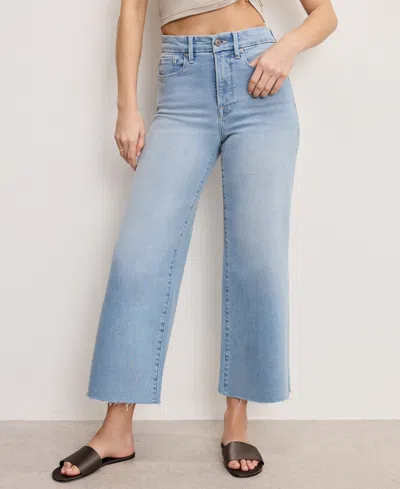Good American Women's Good Waist Palazzo Crop Light Compression Jeans In Indigo862