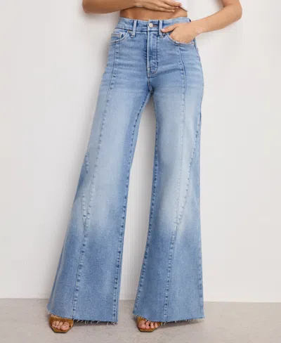 Good American Good Waist High Waist Palazzo Jeans In Blue