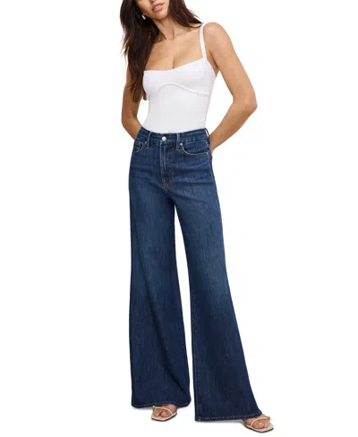 Good American Women's Soft-tech Good Waist Palazzo Jeans In Indigo