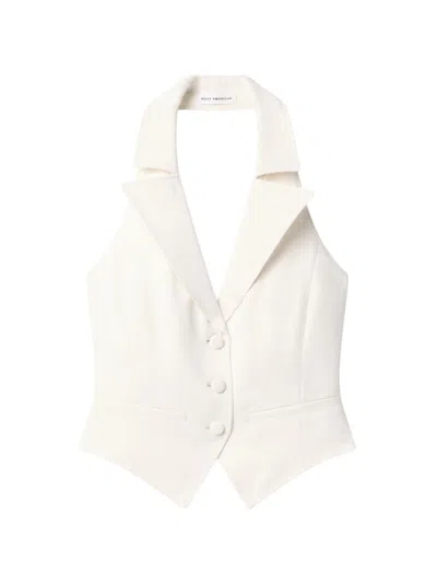 Good American Luxe Suiting Halter Vest In White