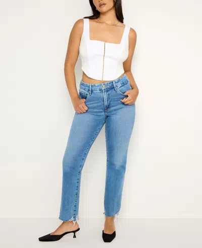 Good American Women's Soft-tech Good Legs Straight Jeans In Indigo
