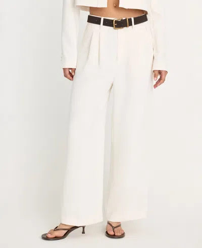 Good American Women's High-rise Cropped Wide-leg Trousers In White
