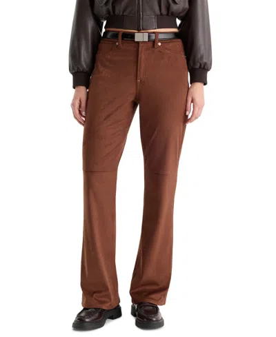 Good American Women's High-rise Palazzo Wide-leg Ankle Pants In Brown
