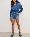 Good American Jeanius Good 90s Short In Indigo900 In Indigo900