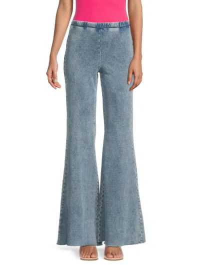 Good American Women's Jeanius Pull-on Flare Pants In Blue