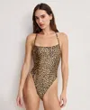 Good American Reversible Lace-up One-piece Swimsuit In Animal Print