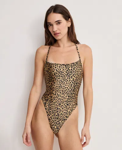 GOOD AMERICAN WOMEN'S LACE UP ONE PIECE SWIMSUIT