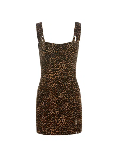 Good American Velvet Mini Dress In Brown