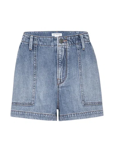 Good American Women's Lite Linen Denim Shorts In Blue