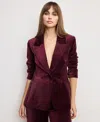 Good American Women's Long Sleeve Velvet Sculpted Blazer, Regular And Plus Size In Animal Print