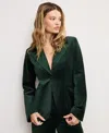Good American Women's Long Sleeve Velvet Sculpted Blazer, Regular And Plus Size In Green