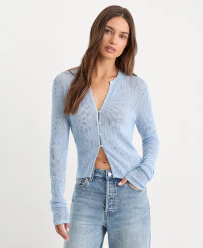 Good American Women's Long-sleeve Cardigan In Blue