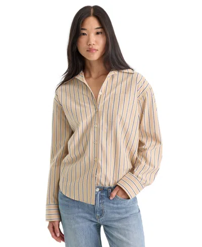 Good American Women's Long-sleeve Collared Shirt In Neutral