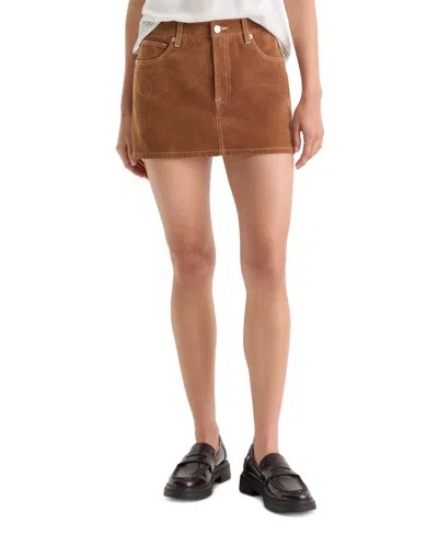 Good American Women's Low-rise A-line Mini Skirt In Brown