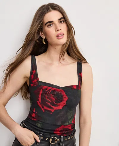 GOOD AMERICAN WOMEN'S MESH BUSTIER SLEEVELESS TOP, REGULAR AND PLUS SIZE