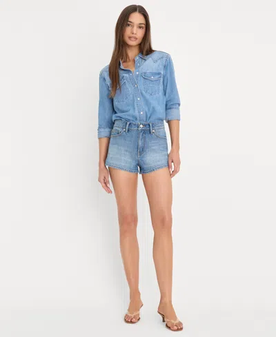 Good American Women's Mid-rise Denim Shorts In Animal Print