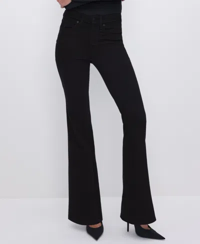 Good American Women's Never Fades Flared Jeans In Black