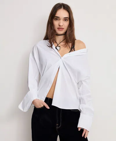 Good American Women's Poplin Oversized Shirt, Regular And Plus In White