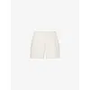 Good American Womens Putty Pencil Stripe003 Stripe-pattern Elasticated-waist Cotton-blend Poplin Sho In Putty Pencil Stripe003
