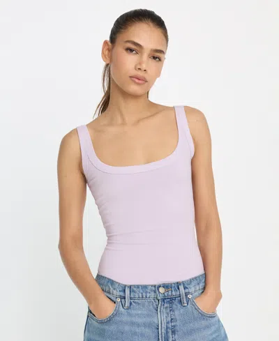 Good American Women's Ribbed Tank Bodysuit In Purple