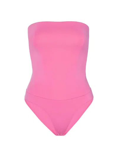 Good American Women's Sculpting Corset Strapless Bodysuit In Pink