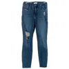 Good American Women's Skinny Distressed Mid Rise Jeans In Blue In Blue