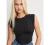 Good American Stretch-cotton Corset Top In Black
