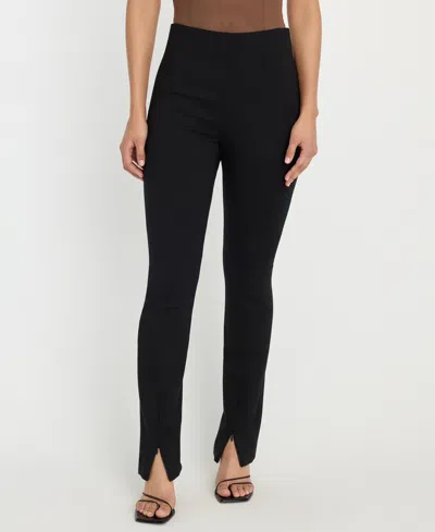 Good American Women's Soft Stretch Slit Front Pants In Black