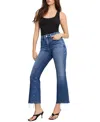 Good American Soft Tech Good Legs Raw Hem Crop Mini Bootcut Jeans In Blue
