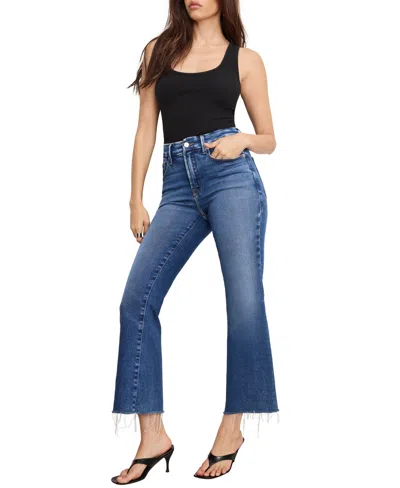 GOOD AMERICAN WOMEN'S SOFT TECH GOOD LEGS CROPPED JEANS