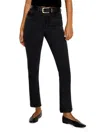 Good American Good Legs Softtech Mid Rise Straight Leg Jeans In Black