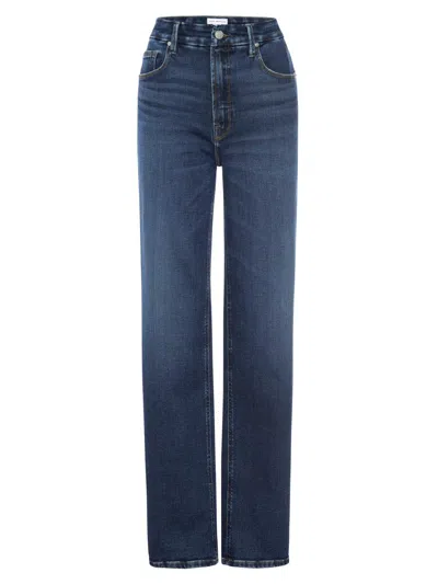 Good American Soft Tech Good True Straight Jeans In Blue