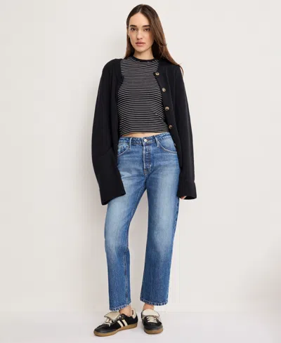 Good American Women's Straight Ankle Jeans In Blue