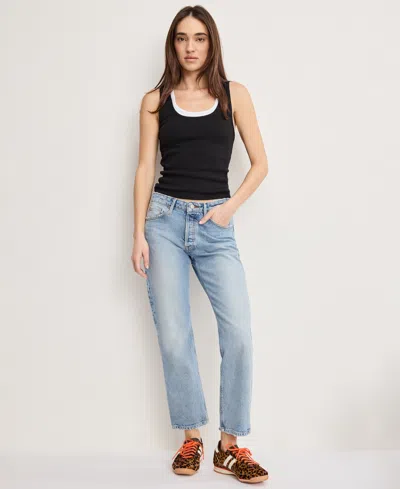 Good American Women's Straight Ankle Jeans In Blue
