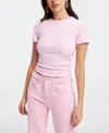 Good American Stretch Cotton Baby Tee In Rose Quartz