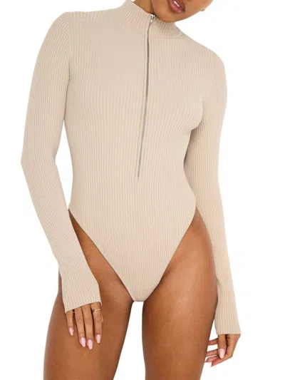 Good American Women's Virgo Rib-knit Bodysuit