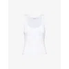 GOOD AMERICAN GOOD AMERICAN WOMEN'S WHITE001 HERITAGE RIBBED STRETCH-COTTON TOP