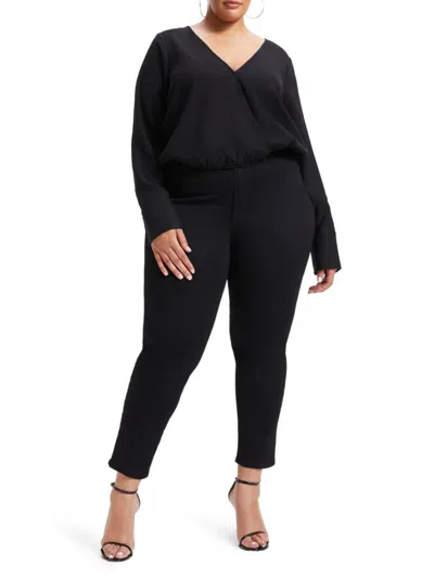 Good American Women's Woven Wrap Top In Black