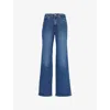 Good American Womens Good Skate Five-pockets Wide-leg High-rise Stretch-denim Blend Jeans Bblue383 In Bblue383