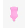 Good American Womens Berry Sorbet010 Corset Scuba Stretch-woven Bodysuit
